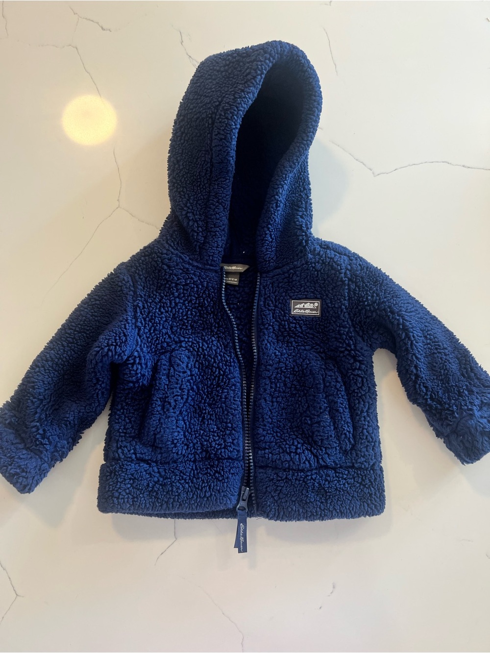 Eddie Bauer Navy Sherpa Hoodie Jacket 6-12months